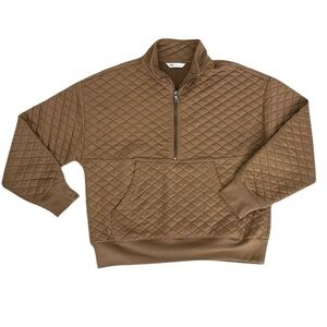 DSG Women's Quilted Tan Zip Up Top